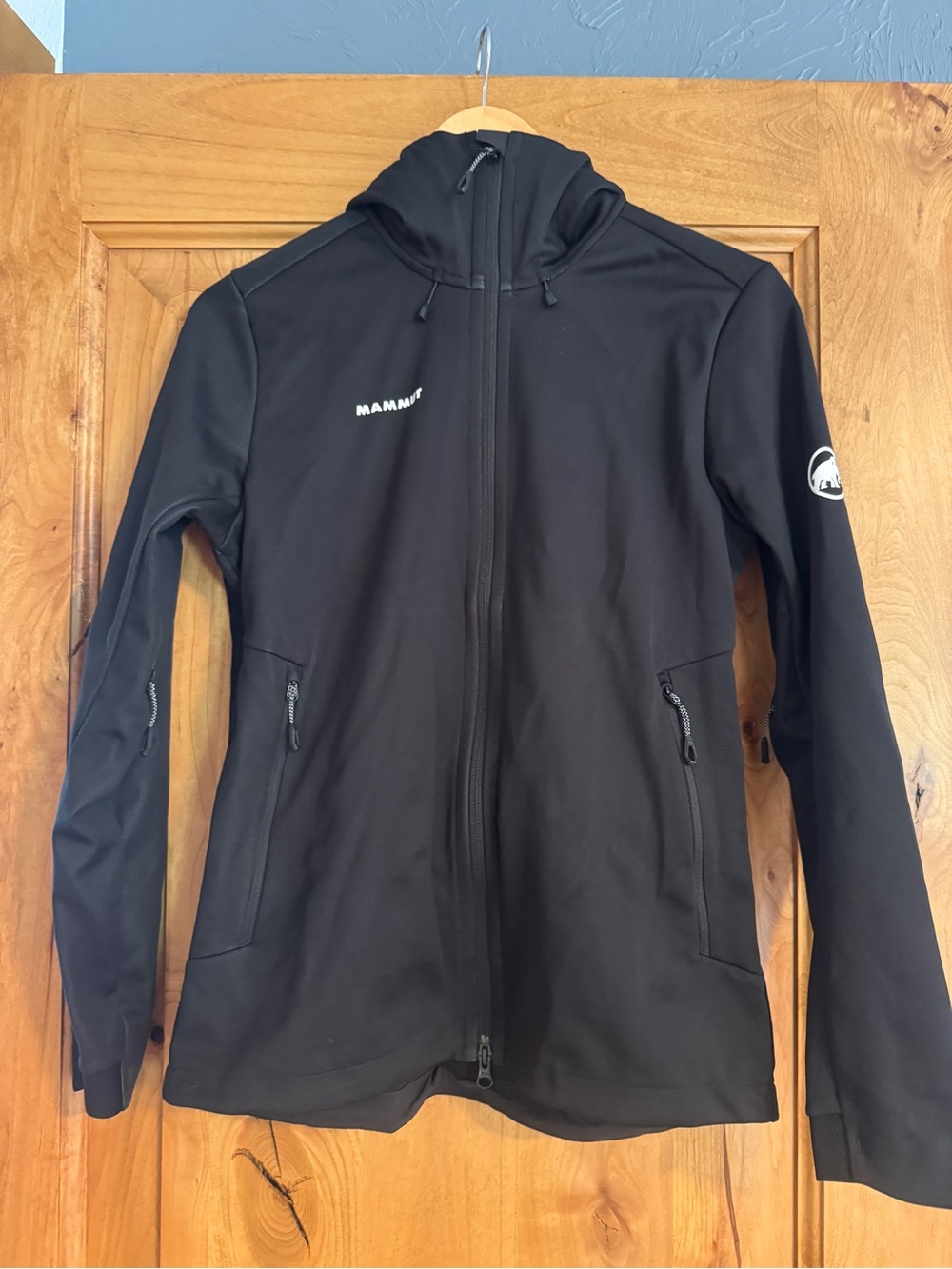 Mammut Black Jacket with Orange Trim and Silver Tag